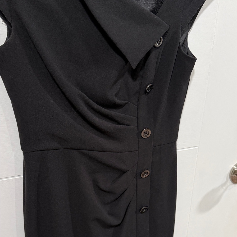 White House Black Market Asymmetrical Fold Over Button Front Dress Size 2